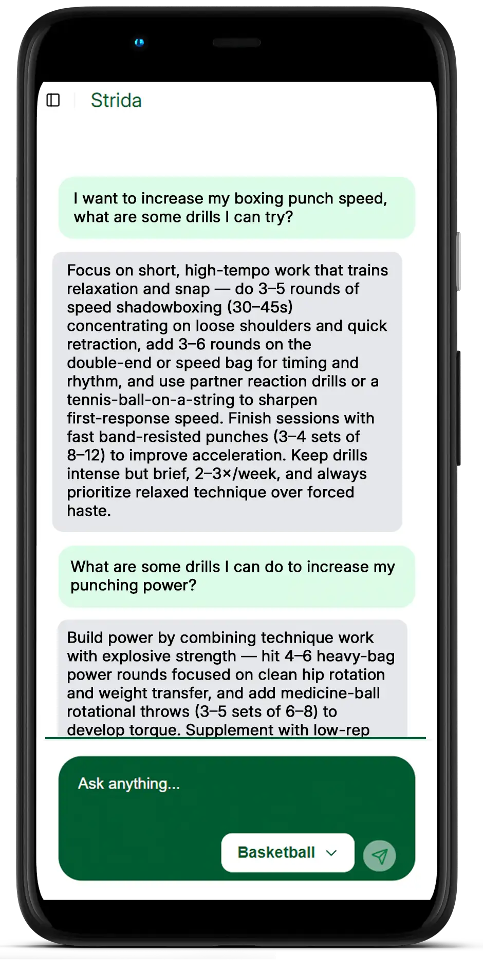 AI coach mobile mockup
