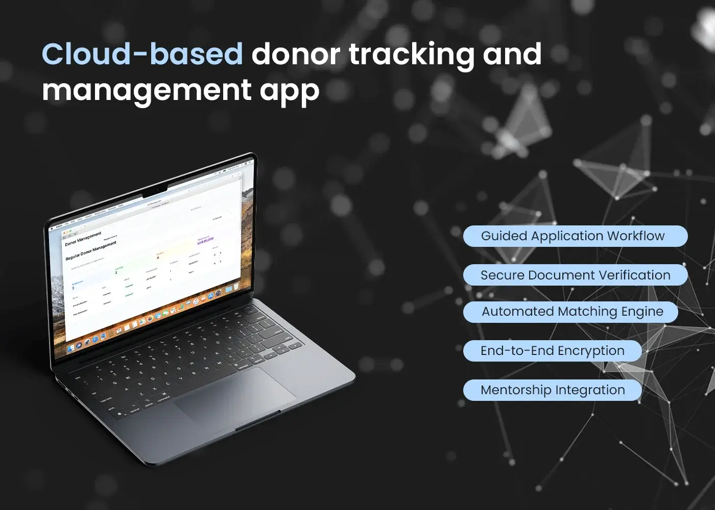 IAF scholarship and donor management platform interface