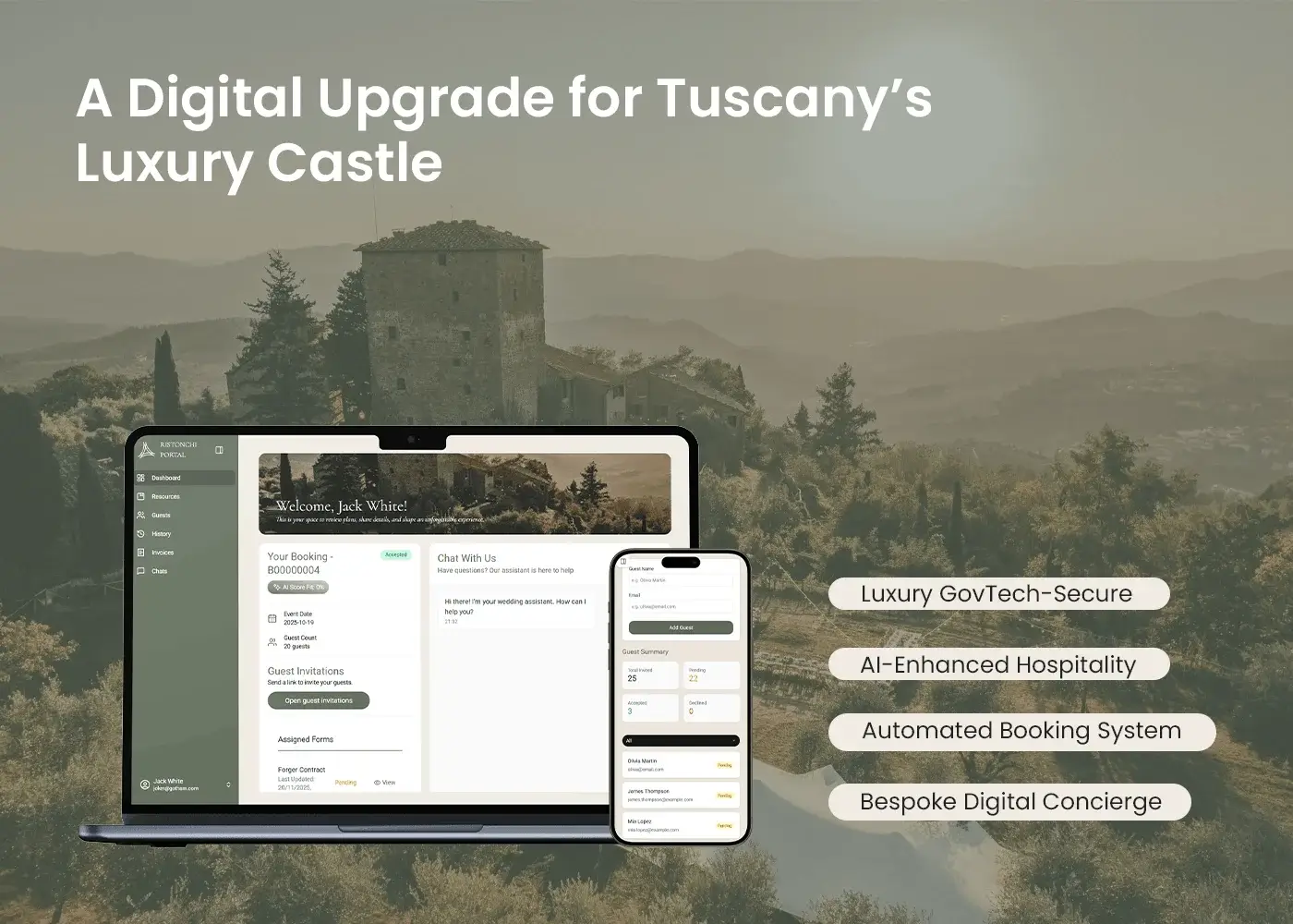 Ristonchi Castle booking and guest management system
