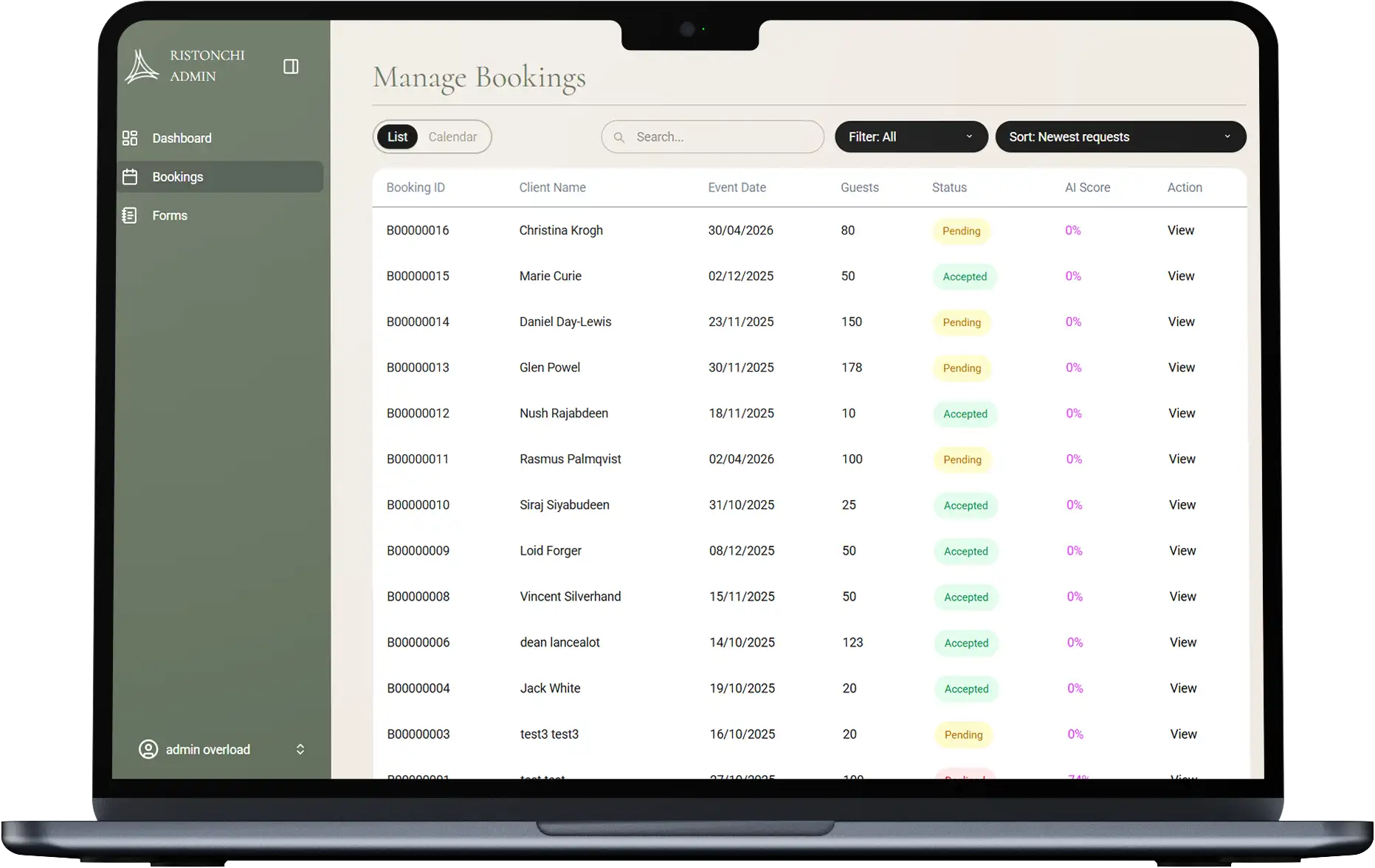 Admin Interface