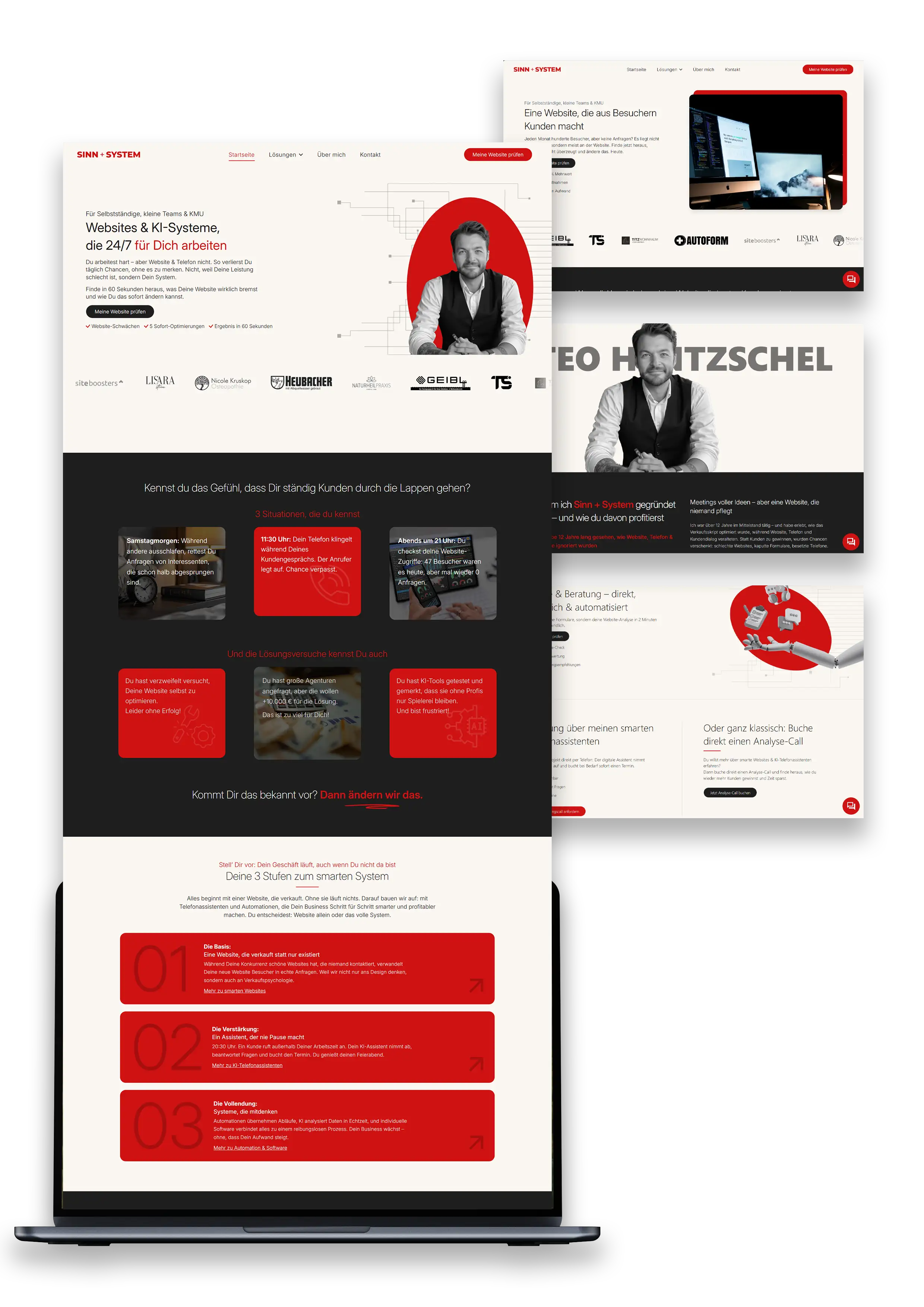 Sinn + System site overview mock